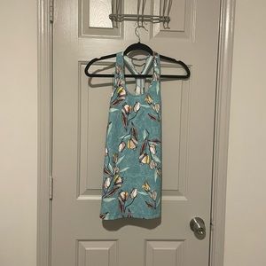 NWT Calia Blue Floral Racerback Athletic Form-Fitting Tank Top